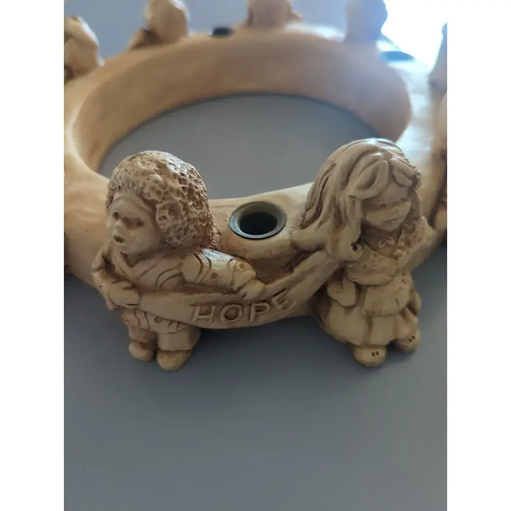 Vintage‎ Abbey Press Advent Wreath Candle Holder Children All Over The World